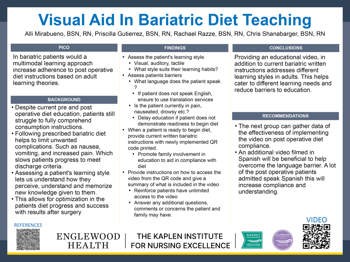 Image of poster - Visual Aid In Bariatric Diet Teaching