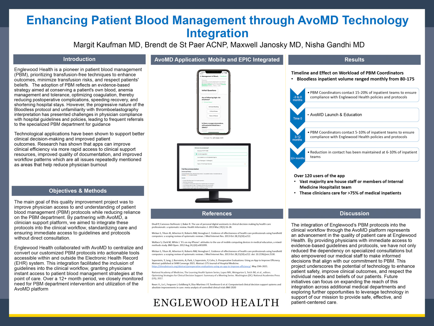 Image of poster - Enhancing Patient Blood Management through AvoMD Technology Integration