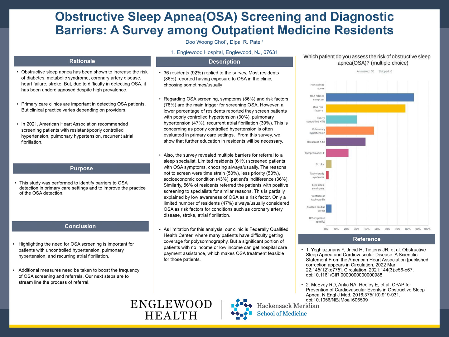 Image of poster - Obstructive Sleep Apnea (OSA) Screening and Diagnostic Barriers: A Survey among Outpatient Medicine Residents